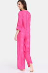 Zivame Floral Vows Woven Pyjama Set - Tea Rose — thumbnail 3